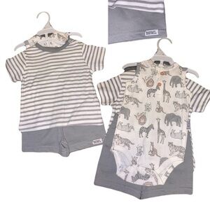 Badgley Mischka Gray and White Kids Bodysuits